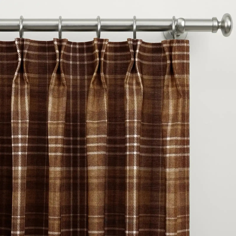 Kim Morrow Print Cotton Curtain Pleated- -TWOPAGES