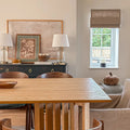 Liz Linen Blend Roman Shade Cordless - Wooden Headrail- -TWOPAGES