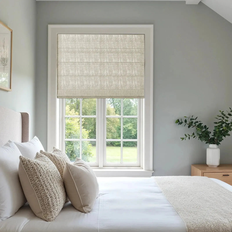 Custom Flat Fold Roman Shade Cordless -TWOPAGES