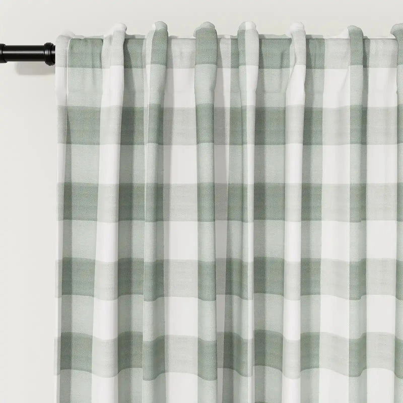 Celia Striped Plaid Cafe Curtain?-TWOPAGES