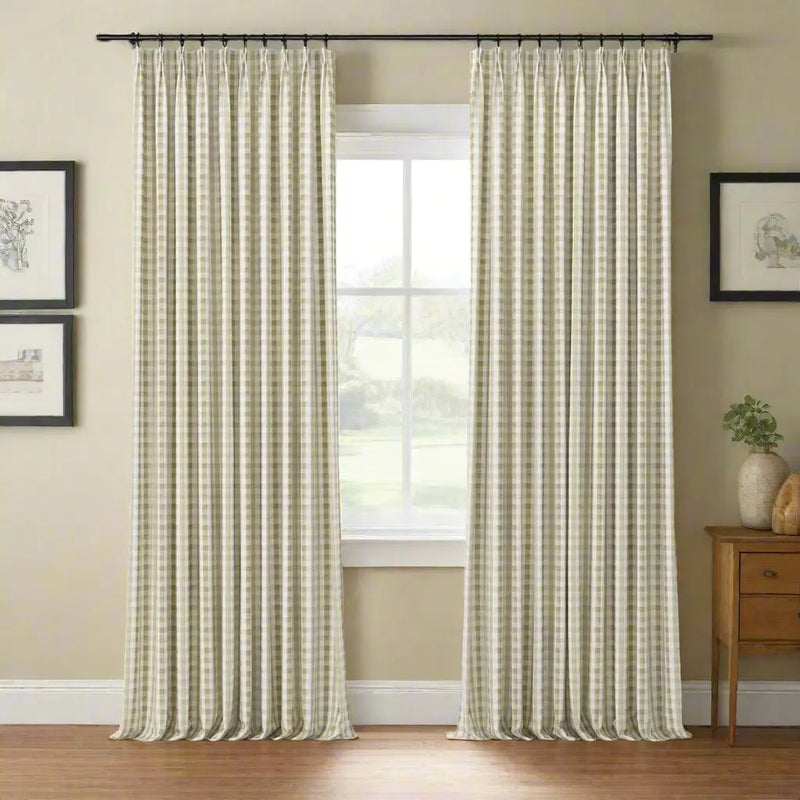 Celia Striped Plaid Curtain?-TWOPAGES