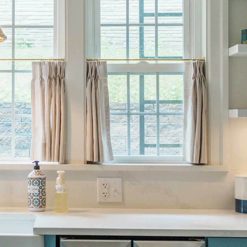 Celia Striped Plaid Cafe Curtain?-TWOPAGES