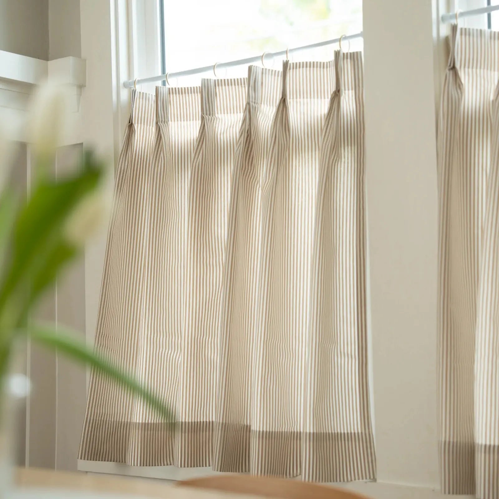 Celia Striped Plaid Cafe Curtain?-TWOPAGES