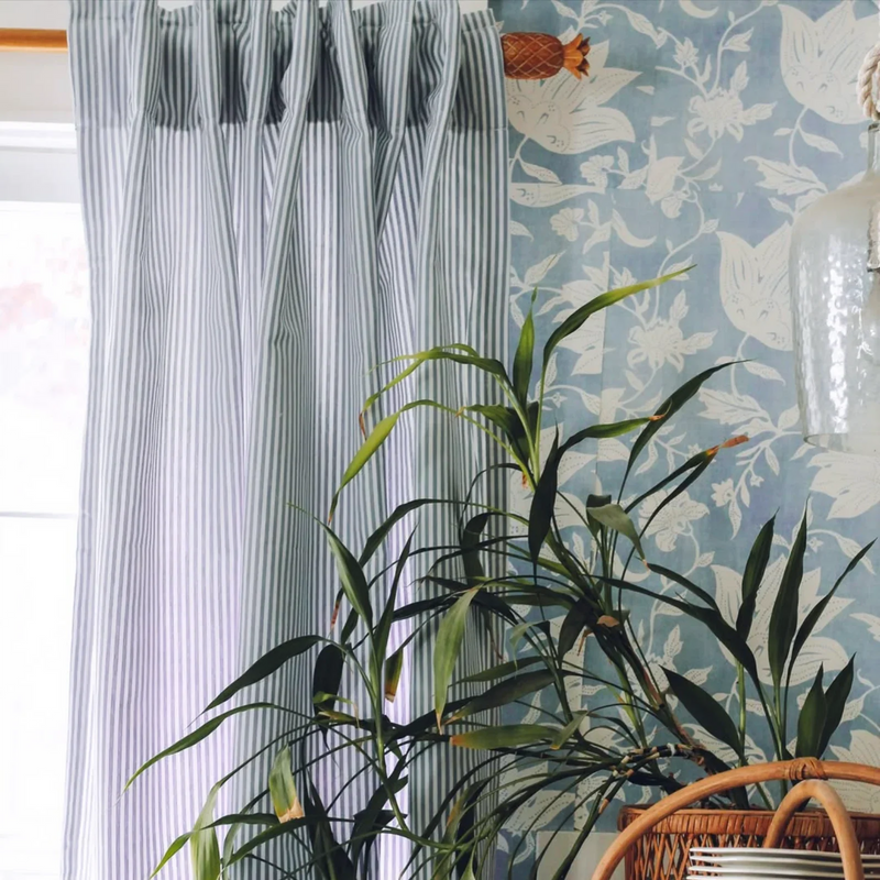 Celia Striped Plaid Curtain-?-TWOPAGES