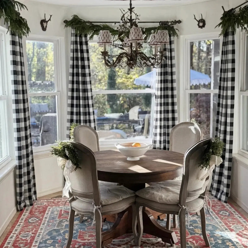 Celia Striped Plaid Curtain-?-TWOPAGES