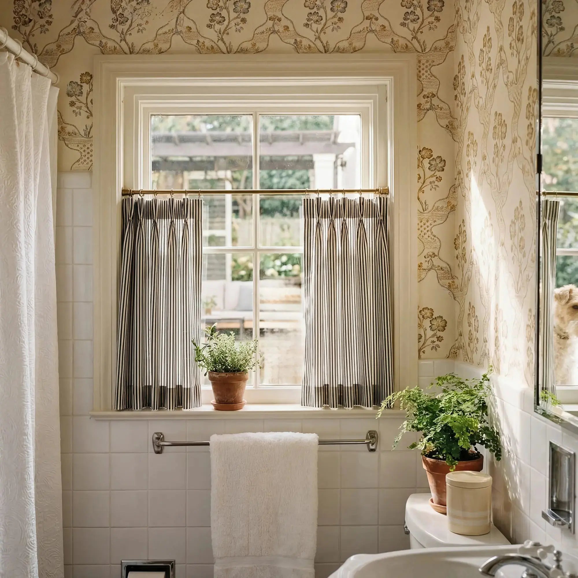 Celia Striped Plaid Cafe Curtain-?-TWOPAGES