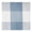 Fabric swatch featuring a blue and white large-check gingham pattern with a visible linen-like weave and decorative zigzag cut edges