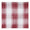 Fabric swatch displaying a vibrant red and white plaid pattern with a distinctive serrated edge featuring interlocking broad and narrow stripes