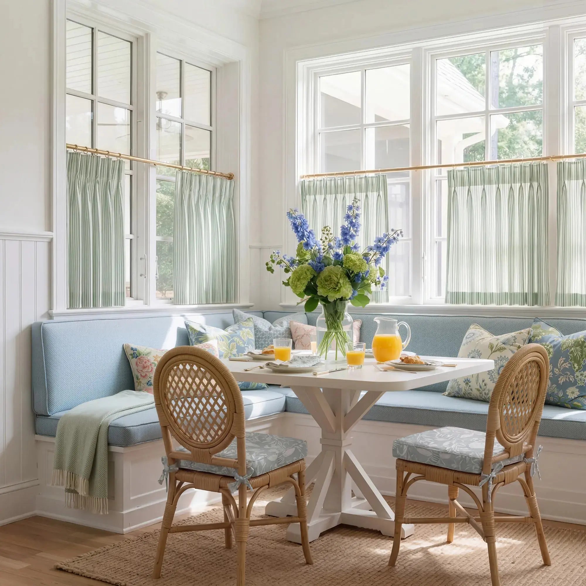 Celia Striped Plaid Cafe Curtain-?-TWOPAGES