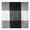 Fabric swatch featuring a classic black and white gingham pattern with visible woven texture and serrated edges