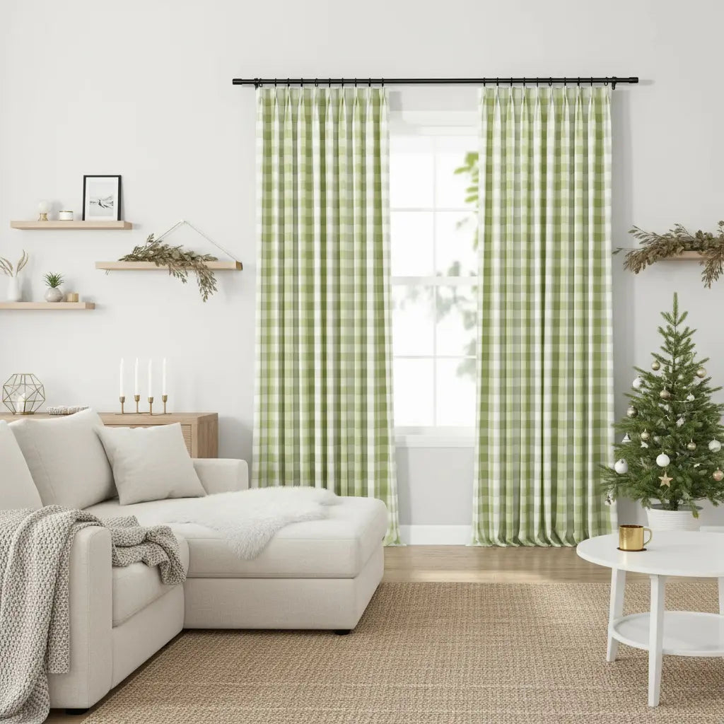 Celia Striped Plaid Curtain-?-TWOPAGES