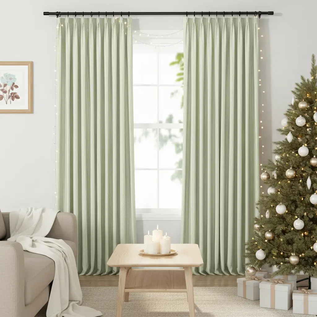Celia Striped Plaid Curtain-?-TWOPAGES