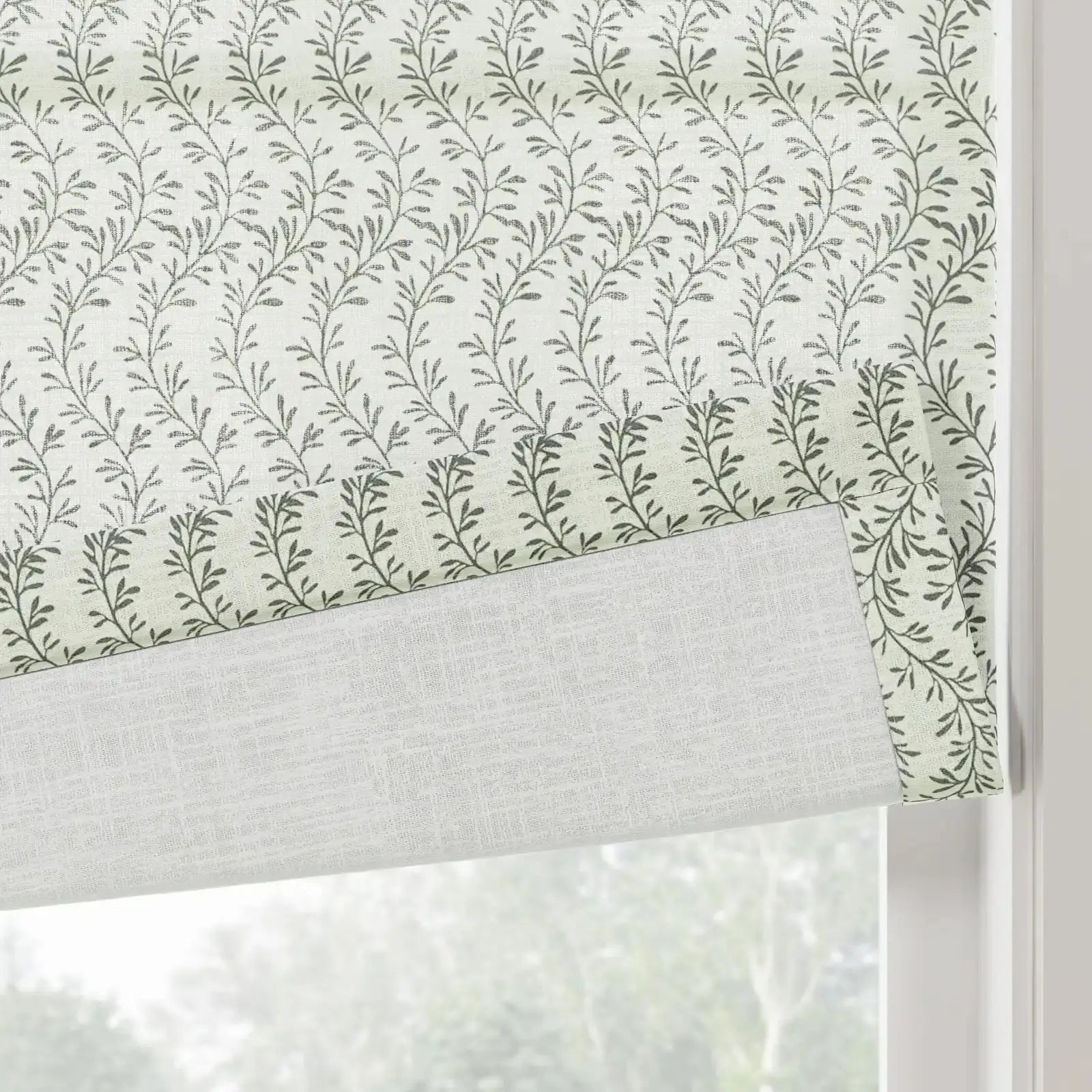 Britt Bengoechea Floral Print Linen Cotton Roman Shade Cordless?-TWOPAGES