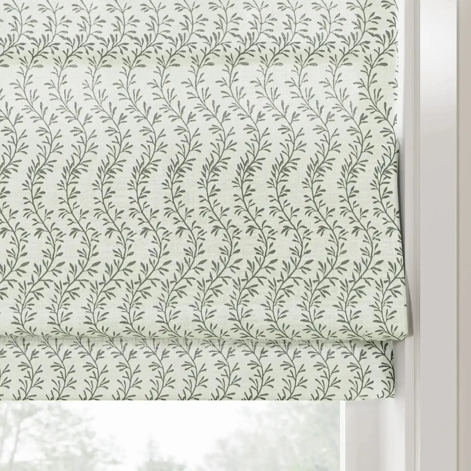 Britt Bengoechea Floral Print Linen Cotton Roman Shade Cordless?-TWOPAGES