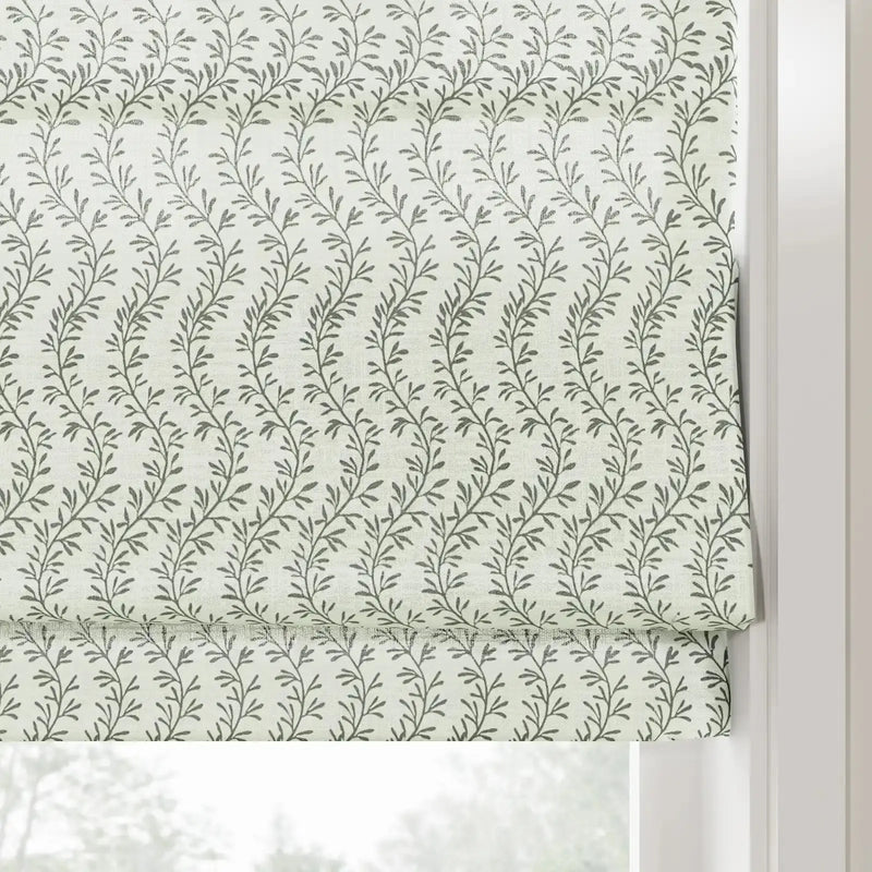 Britt Bengoechea Floral Print Linen Cotton Roman Shade Cordless?-TWOPAGES