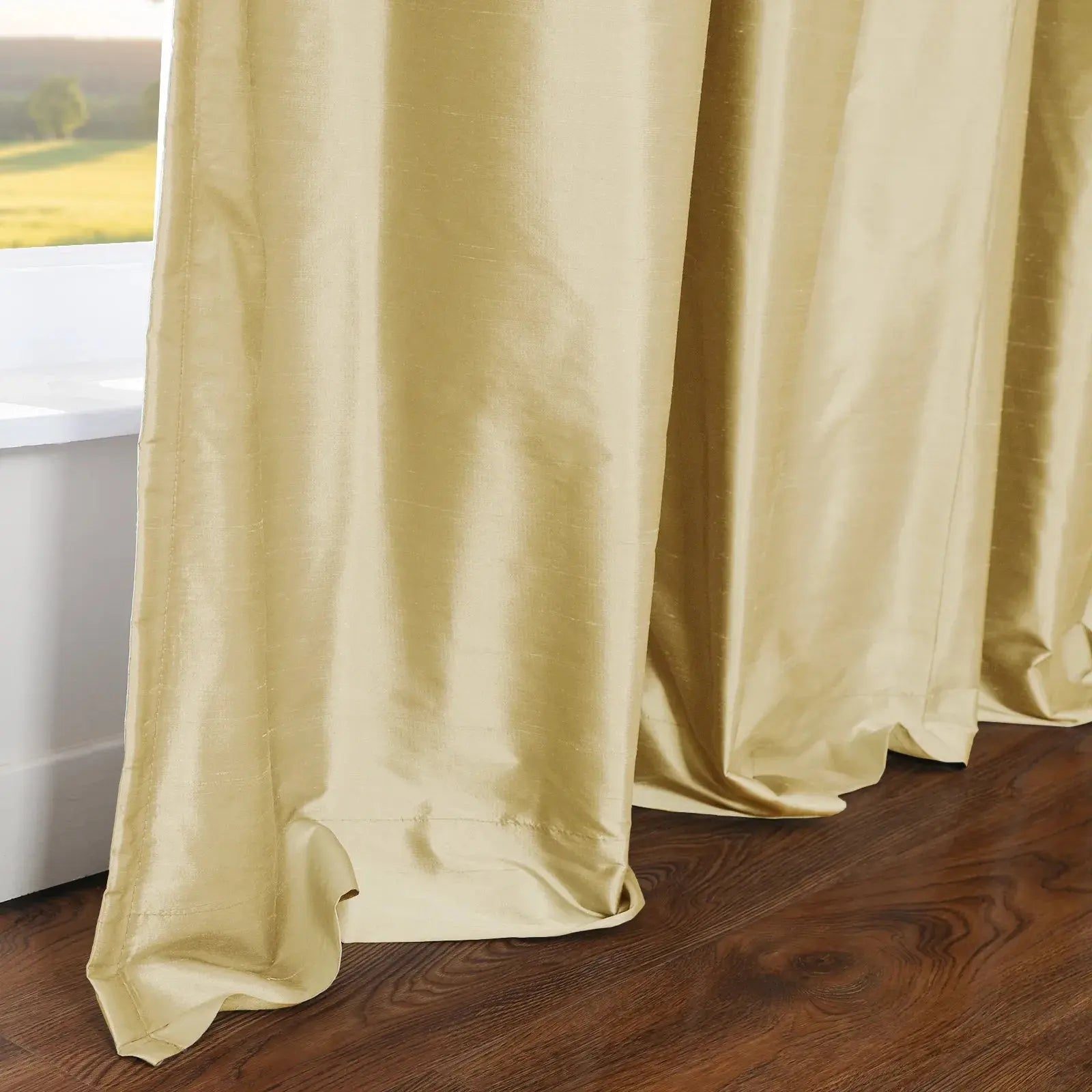 Selman Dupioni Silk Curtain Pleated?-TWOPAGES