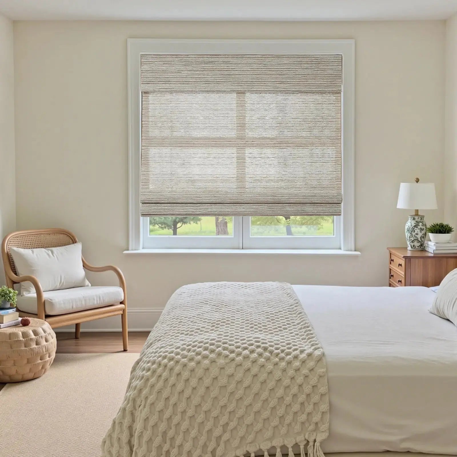 Rae Natural Ramie Flax Woven Wood Blinds - Series C?-TWOPAGES CURTAINS