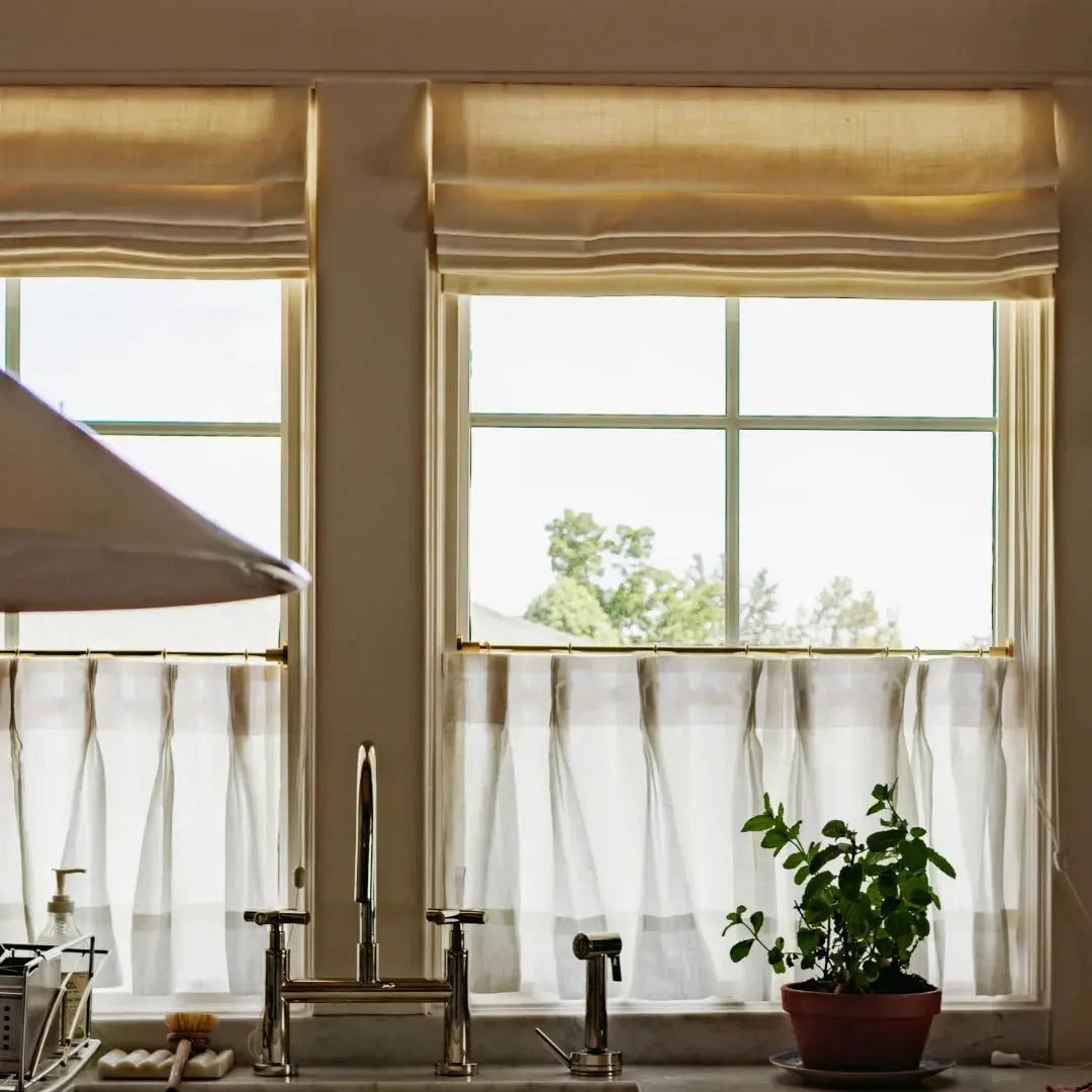 Custom Cafe Curtains Pleated -TWOPAGES