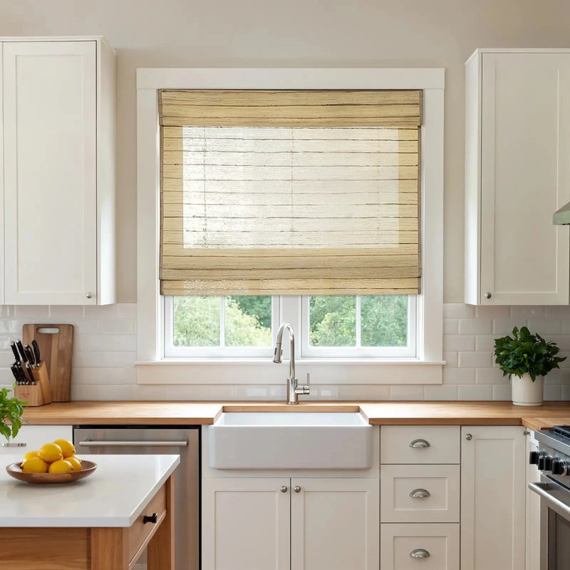 Rae Natural Ramie Jute Woven Wood Blinds - Series M?-TWOPAGES CURTAINS