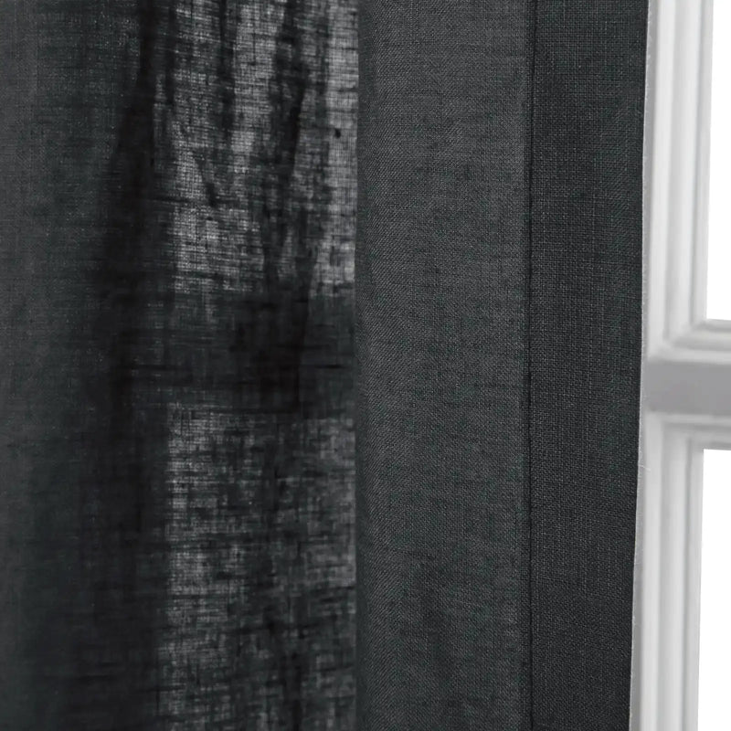 Doris 100% European Flax Linen Curtain Pleated?-TWOPAGES