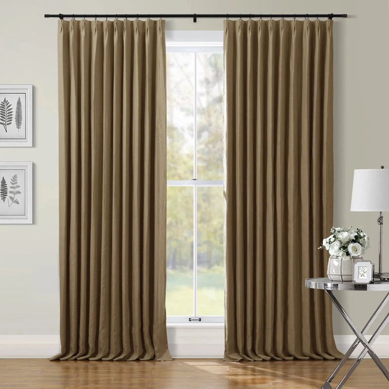 Patti Premium Belgian Linen Flax Curtain Pleated TWOPAGES