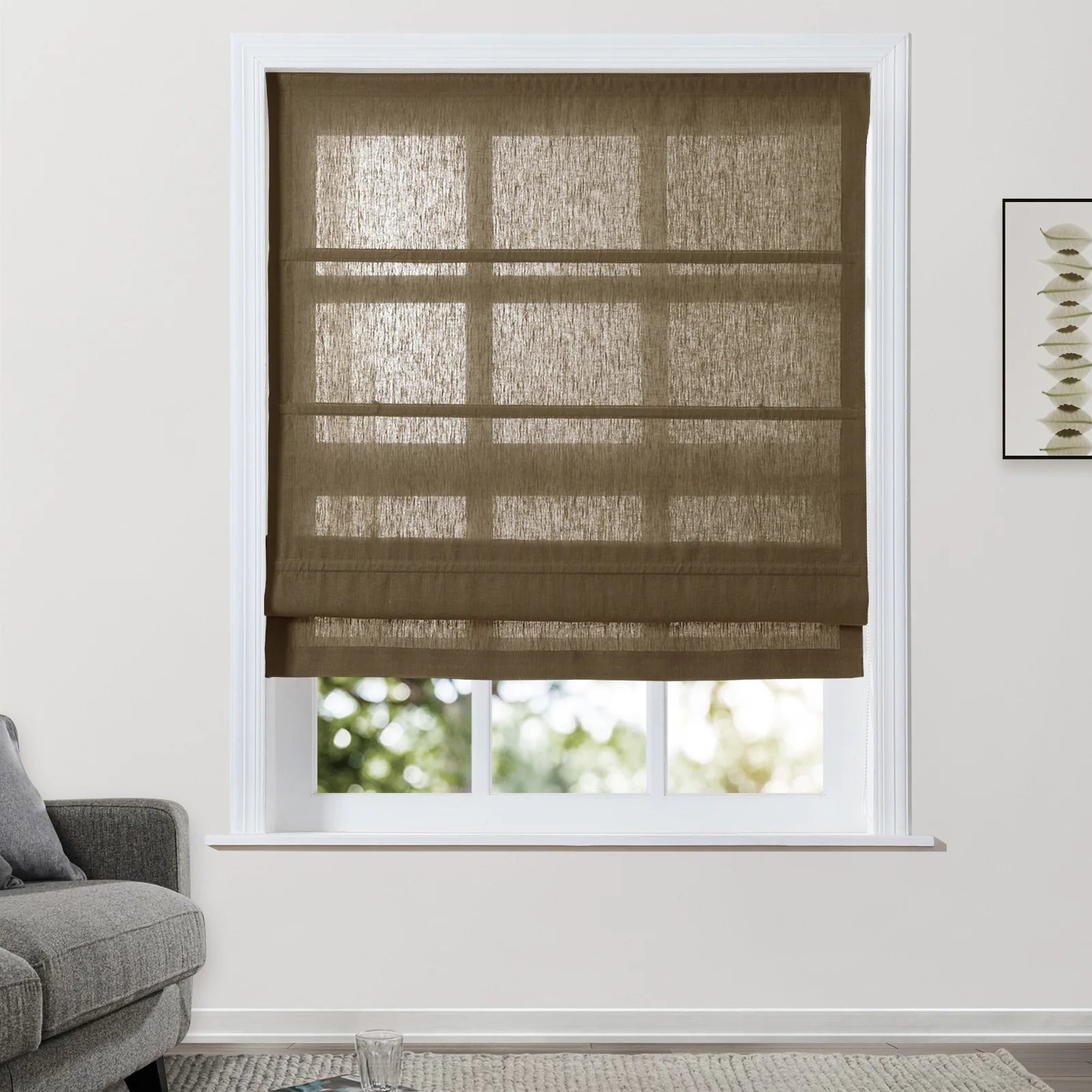 Patti Belgian Linen Roman Blind Cord Lift