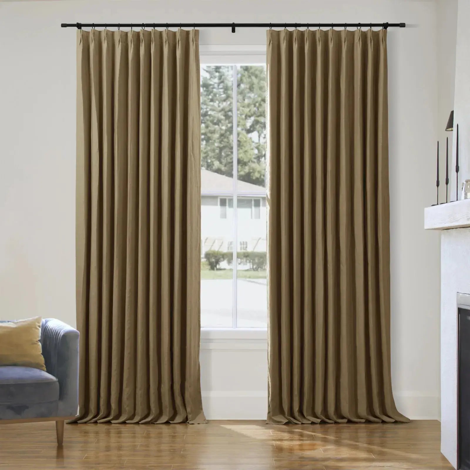 Patti Premium 100% Belgian Flax Linen Curtain Pleated- -TWOPAGES