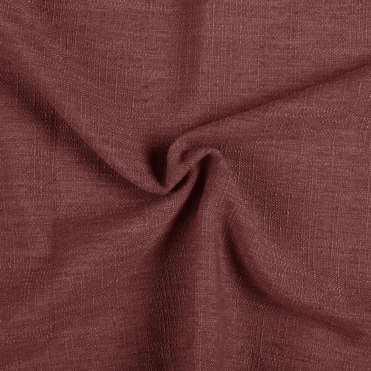 Cinnabar Liz linen curtains drawn partly across the window with filtered light revealing the weave
