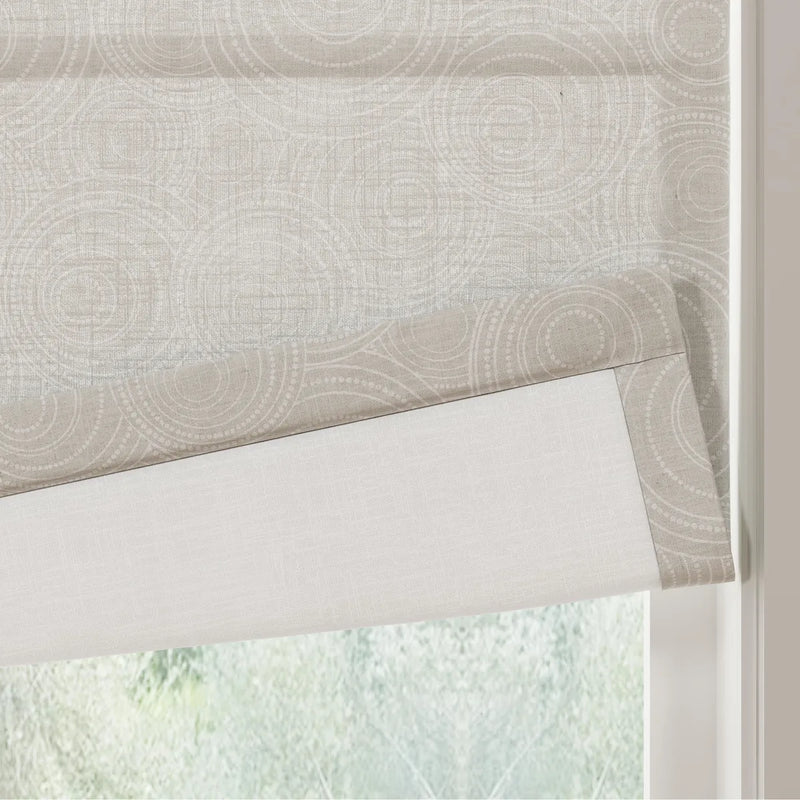 Holly Botanical Boho No-Drill Flat Fold Roman Blind Cordless
