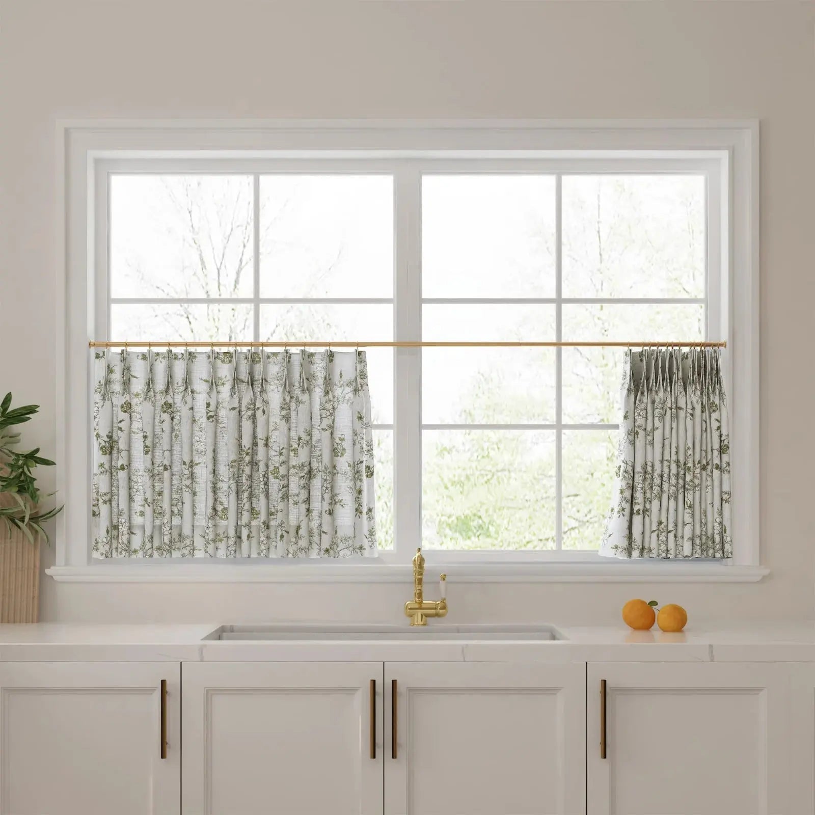 Sara Le Print Linen Pleated Cafe Curtains?-TWOPAGES