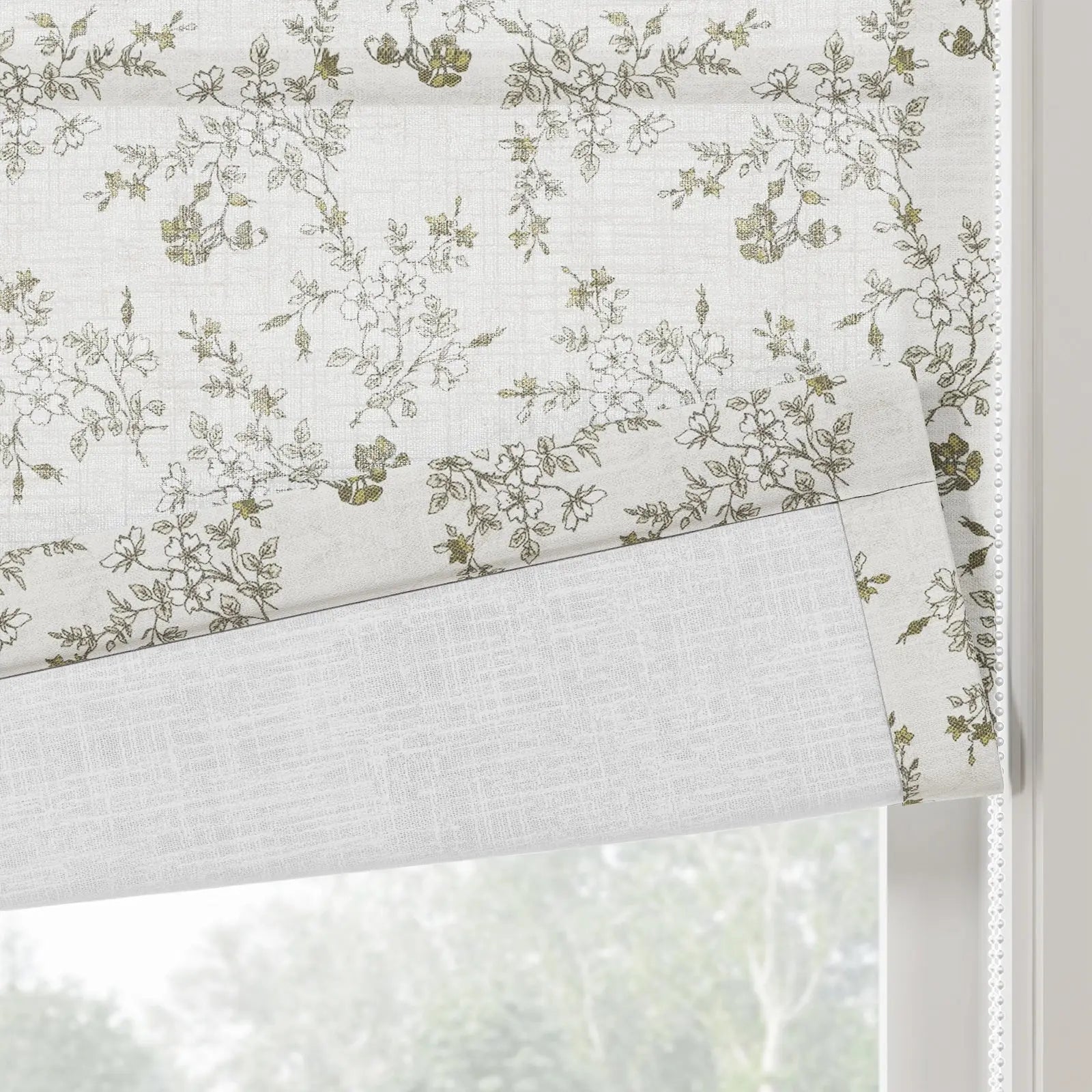 Sara Le Printed Roman Shade Cord Lift- -TWOPAGES