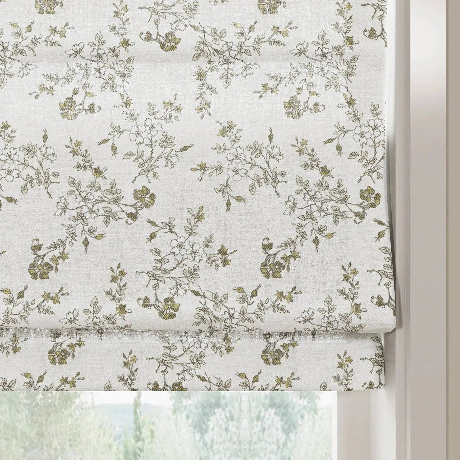 Sara Le Printed Roman Shade Cordless- -TWOPAGES