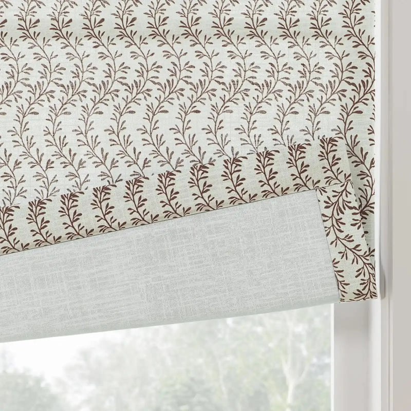 Britt Bengoechea Floral Print Linen Cotton Roman Shade Cordless?-TWOPAGES