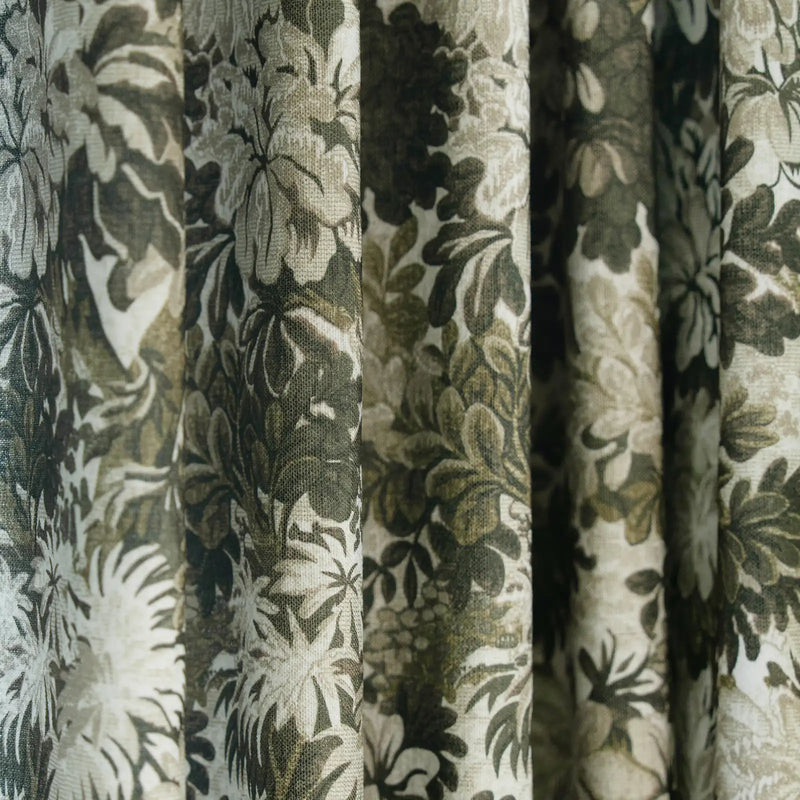 Britt Bengoechea x TWOPAGES Cottage Floral Printed Linen Cotton Pleated Curtains