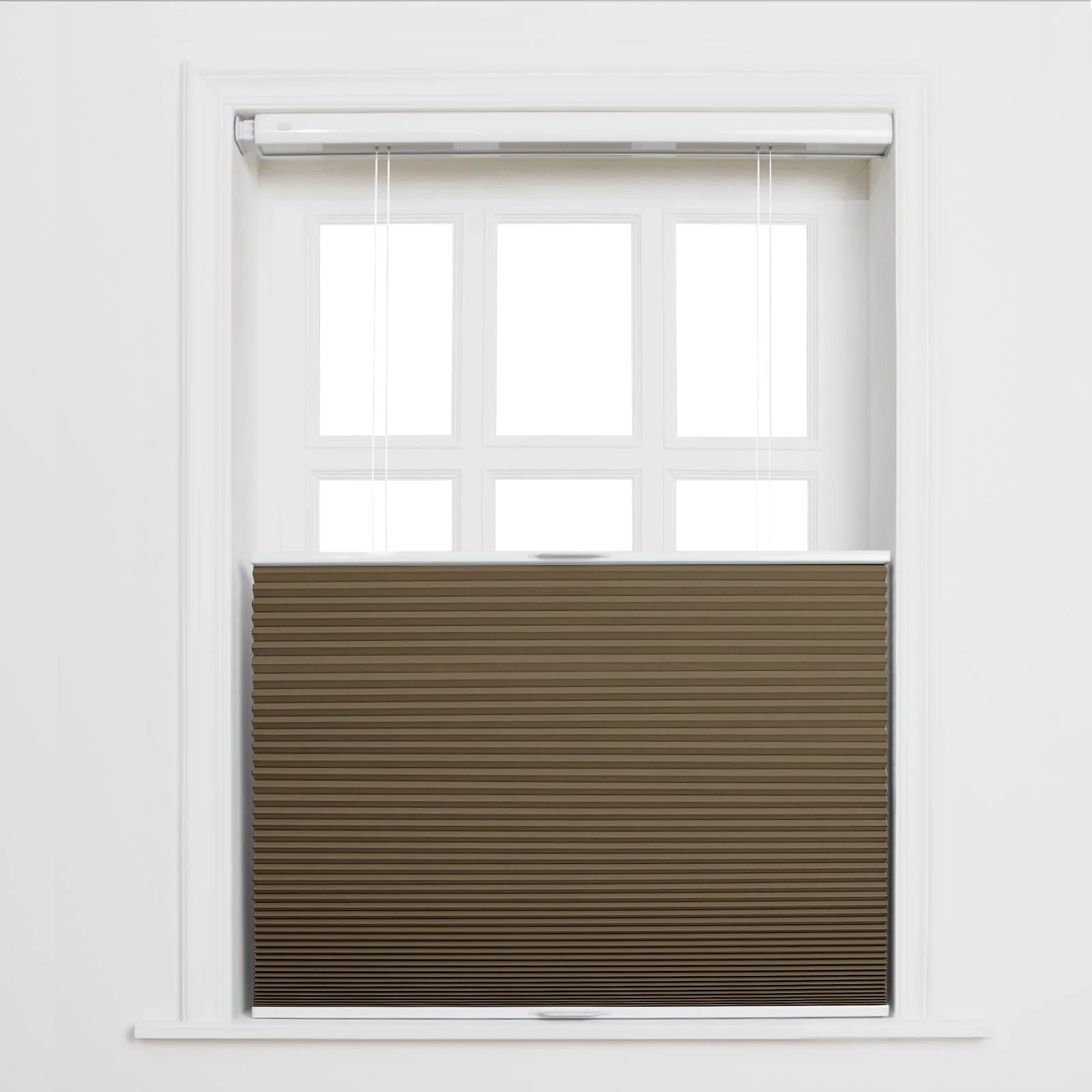 Aura No-Drill Top Down Bottom Up Blackout Cellular Window Blinds Cordless