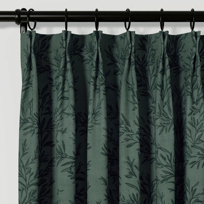 Sara Le Print Linen Cafe Curtains Pleated?-TWOPAGES
