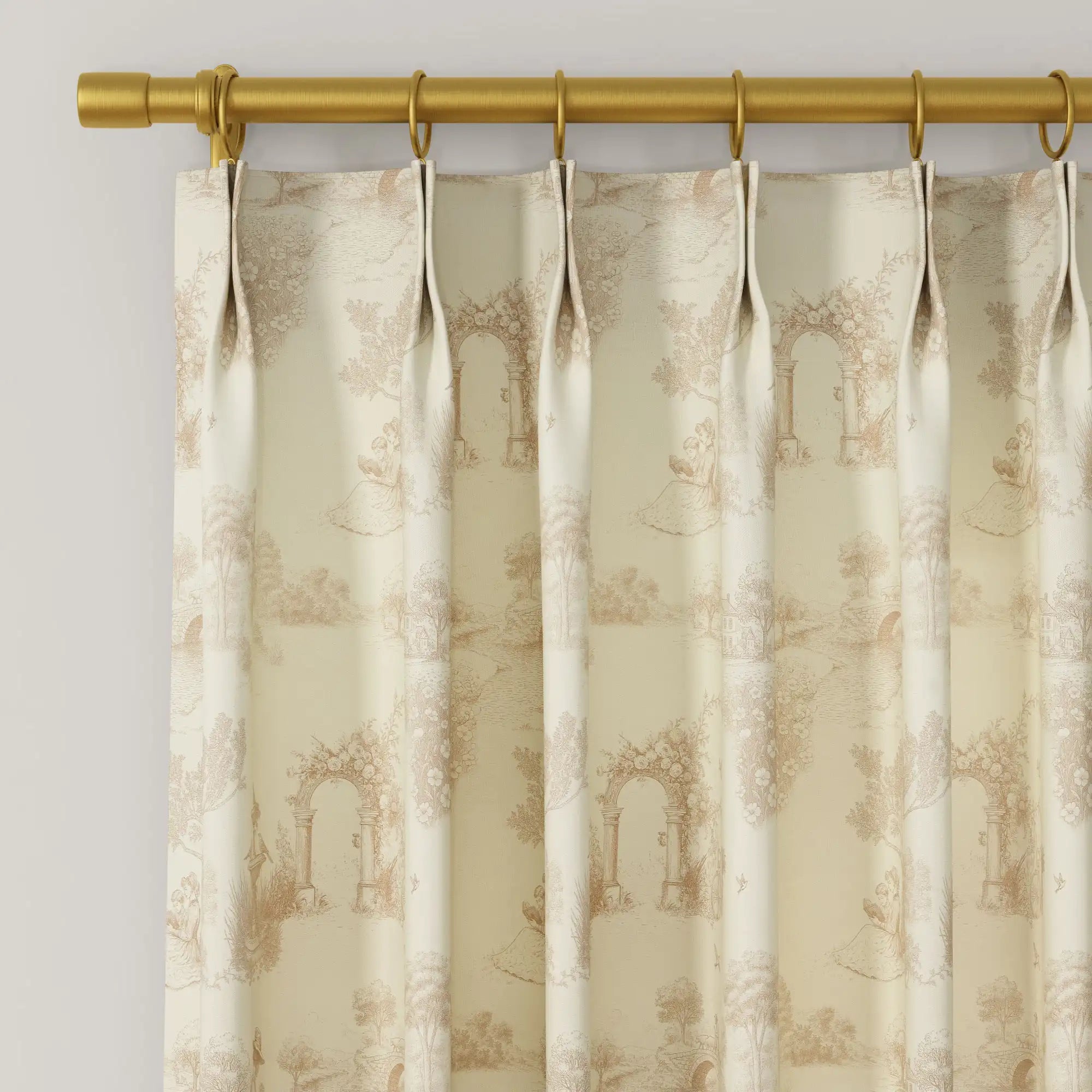 MS. MAVERICK MUSE x TWOPAGES Pastoral Printed Linen Cotton Pleated Curtains
