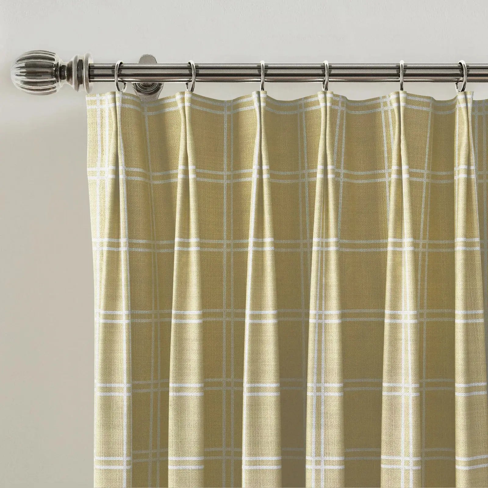 Stefana Silber Print Linen Blend Curtain Drapery Pleated?-TWOPAGES