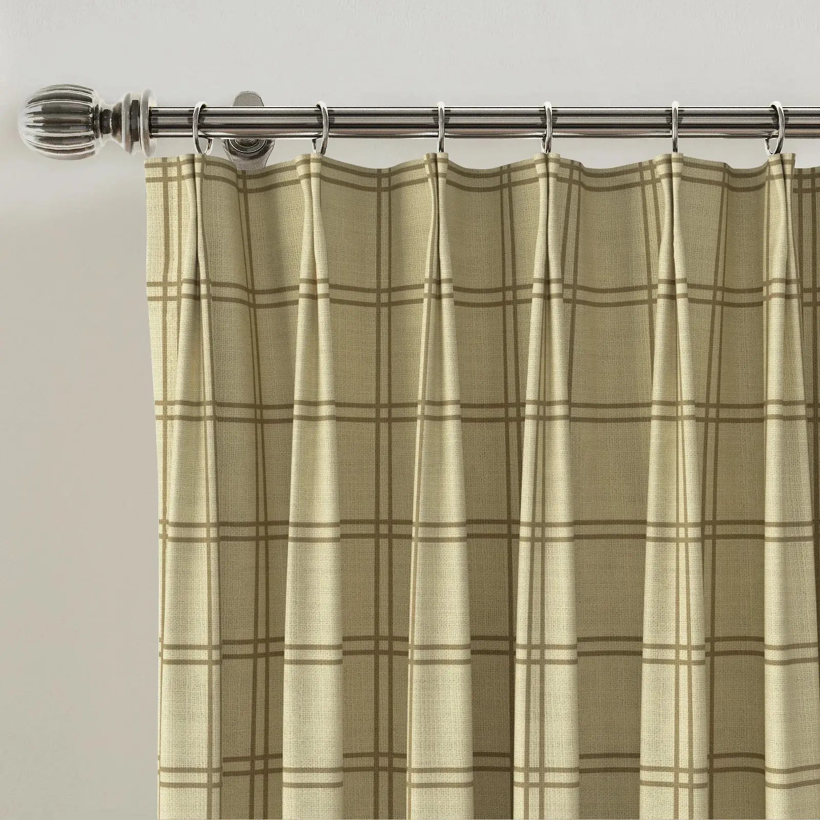 Stefana Silber Print Linen Blend Curtain Drapery Pleated?-TWOPAGES