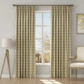 Stefana Silber Print Linen Blend Curtain Drapery Pleated?-TWOPAGES