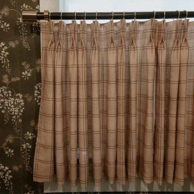 Stefana Silber Print Linen Pleated Cafe Curtains?-TWOPAGES