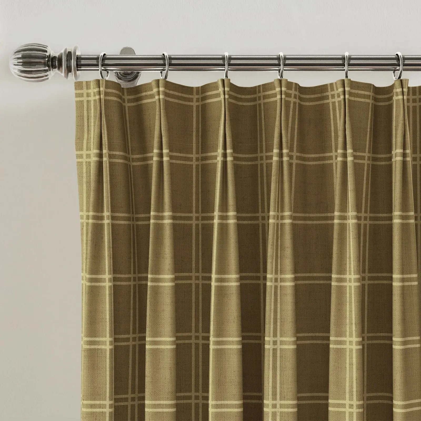 Stefana Silber Print Linen Blend Curtain Drapery Pleated?-TWOPAGES