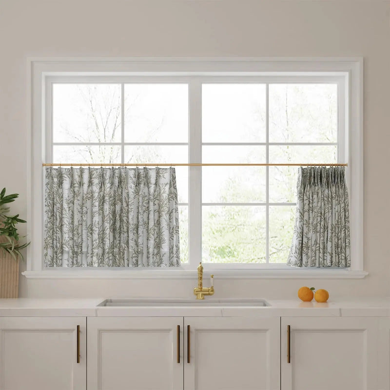 Sara Le Print Linen Pleated Cafe Curtains?-TWOPAGES