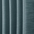 Everglade Teal Liz linen curtains in a close room detail highlighting the linen texture and colour