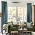 Liz Linen Blackout Curtains Pleated Drapery- -TWOPAGES