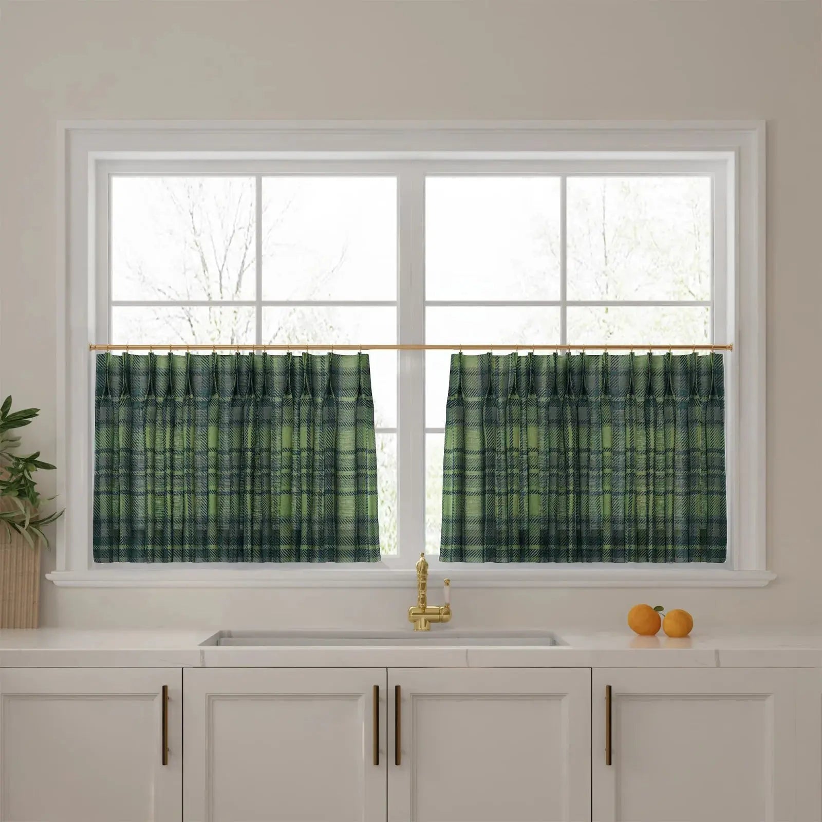 Sara Le Print Linen Pleated Cafe Curtains?-TWOPAGES