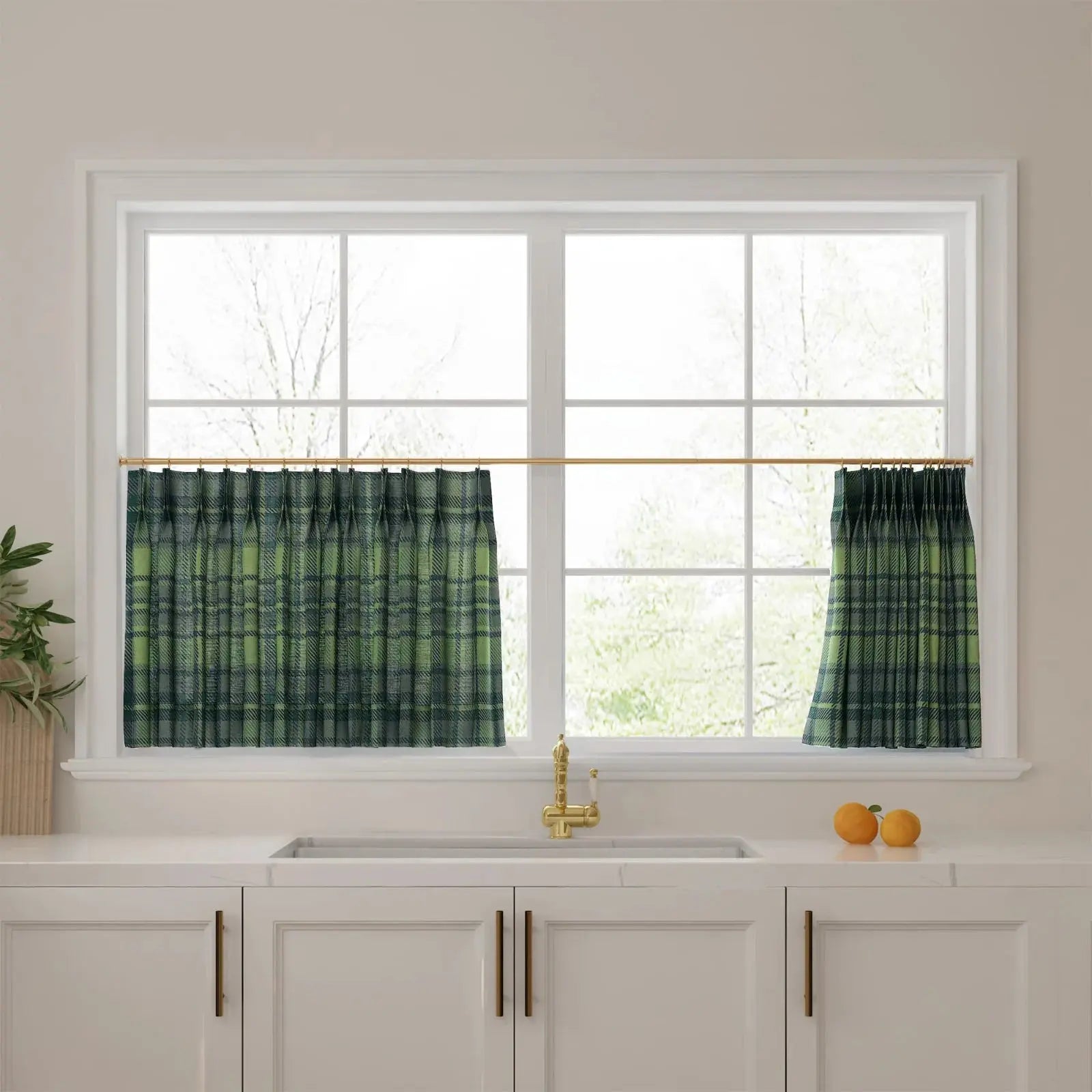 Sara Le Print Linen Pleated Cafe Curtains?-TWOPAGES