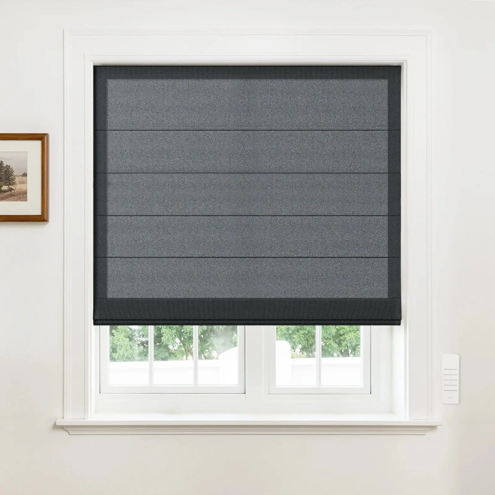 Alvin Motorized Sheer Room Darkening Roman Blind?-TWOPAGES