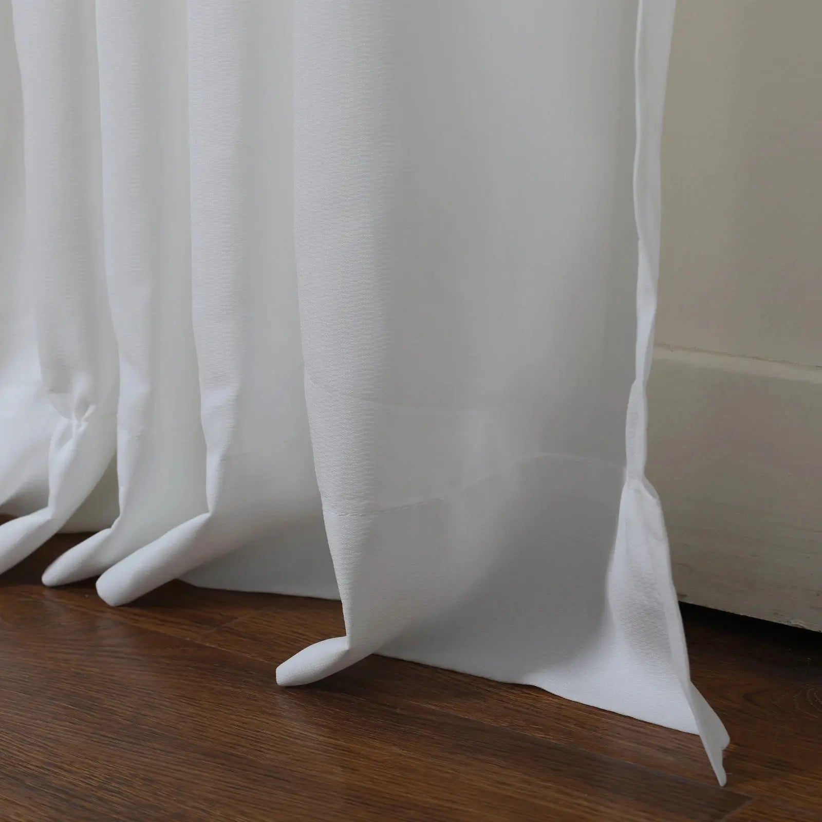 Florida Embossed White Semi Sheer Curtain Pleated?-TWOPAGES