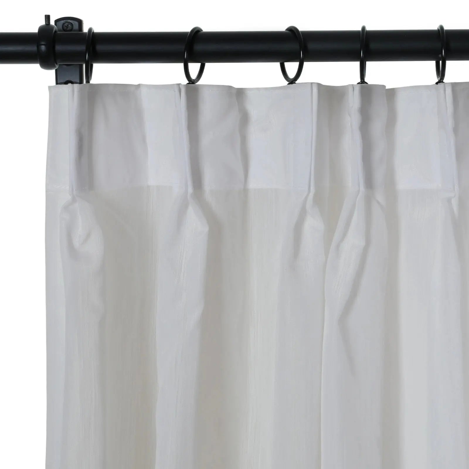 Florida Embossed White Semi Sheer Curtain Pleated?-TWOPAGES